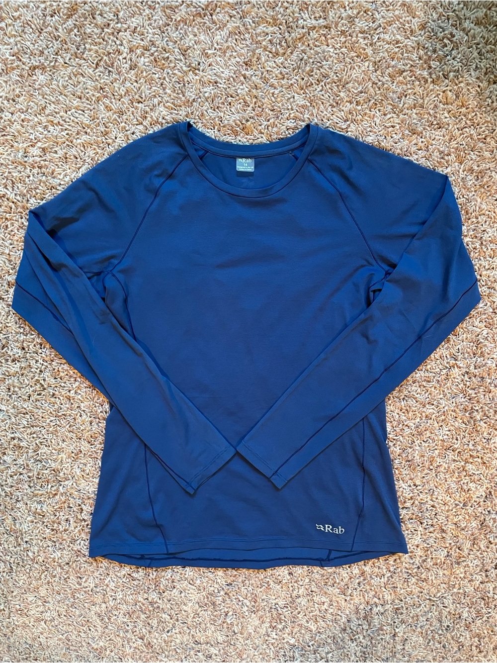 Rab Force Long Sleeve Crew Neck Shirt Royal Blue Women Size US10 UK14 Light Fall